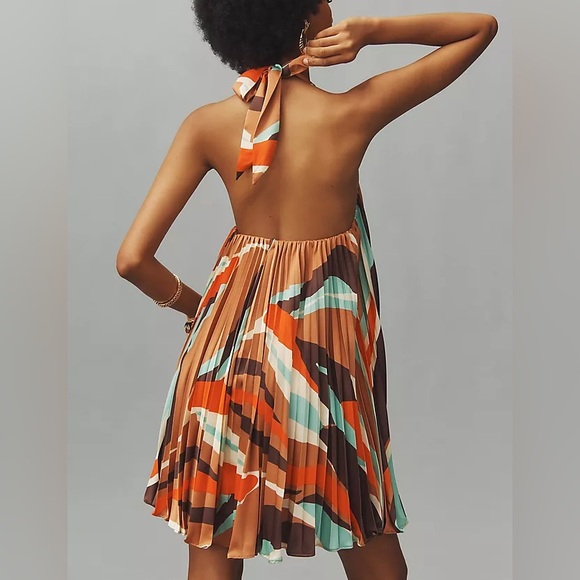 Hutch Halter Pleated Swing Dress-Small-NWT - Picture 2 of 5